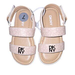DKNY Girls Sandals With Adjustable Velcro Straps Size 7